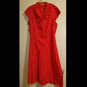 Vintage April Cornell Red Polka Dot Dress
